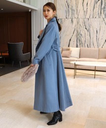 バックタックロングコート