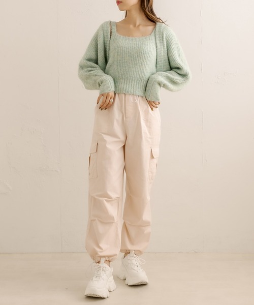 OLIVE des OLIVE(オリーブデオリーブ)の「裾しぼりゆるカーゴパンツ(カーゴパンツ・レディース・ベージュ/ブラック/アイボリー・FREE)」の10枚目の写真
