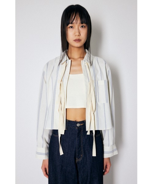 MOUSSY(マウジー)の「TWILL RIBBON LOOSE シャツ(シャツ/ブラウス・レディース・アイボリー/ライトピンク・FREE)」の3枚目の写真