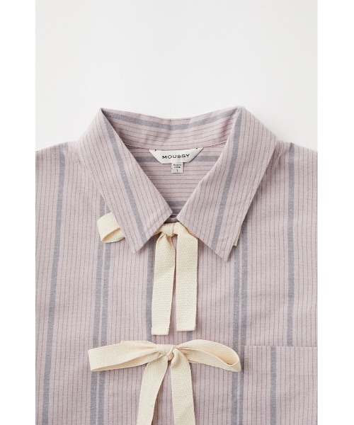 MOUSSY(マウジー)の「TWILL RIBBON LOOSE シャツ(シャツ/ブラウス・レディース・アイボリー/ライトピンク・FREE)」の9枚目の写真