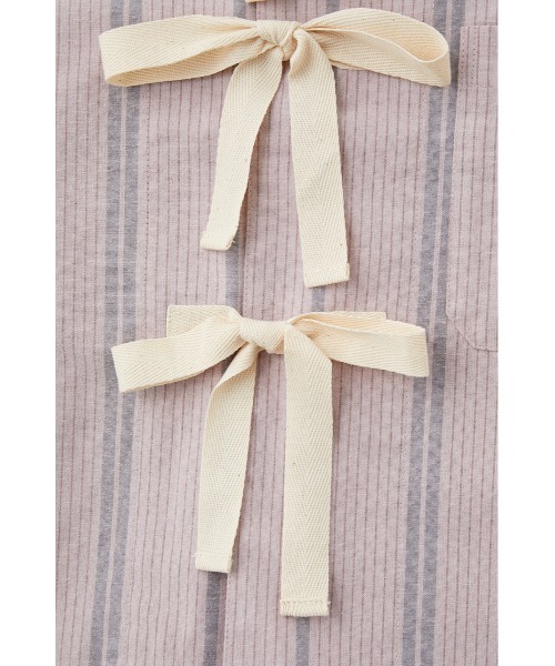 MOUSSY(マウジー)の「TWILL RIBBON LOOSE シャツ(シャツ/ブラウス・レディース・アイボリー/ライトピンク・FREE)」の4枚目の写真