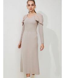 MERCURYDUO | ウエストリブパワショルニットワンピース(ワンピース)