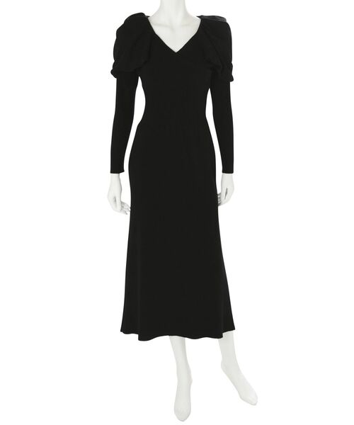 MERCURYDUO（マーキュリーデュオ）の「ウエストリブパワショルニットワンピース（ワンピース・レディース・アイボリー/ブラック/ベージュ/チャコールグレー・SMALL/MEDIUM）」の22枚目の写真