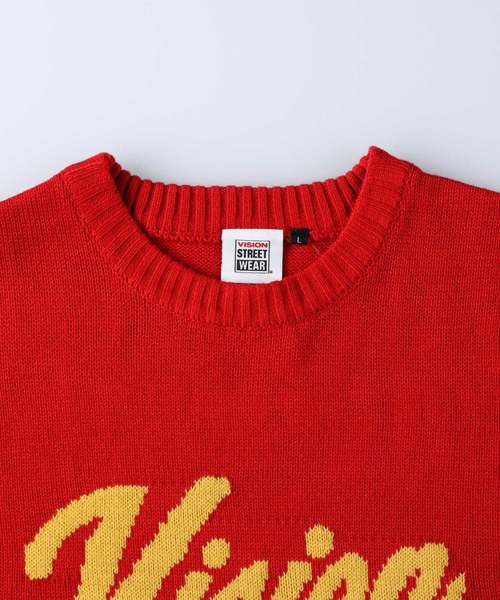 VISION STREET WEAR（ヴィジョンストリートウェア）の「【VISION STREET WEAR】ジャカードロゴニット（ニット/セーター・メンズ・オフホワイト/グリーン/ブルー/ブラック/レッド/イエロー・XL/L/M）」の10枚目の写真