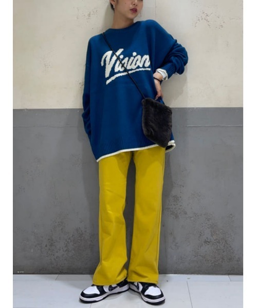 VISION STREET WEAR（ヴィジョンストリートウェア）の「【VISION STREET WEAR】ジャカードロゴニット（ニット/セーター・メンズ・オフホワイト/グリーン/ブルー/ブラック/レッド/イエロー・XL/L/M）」の21枚目の写真