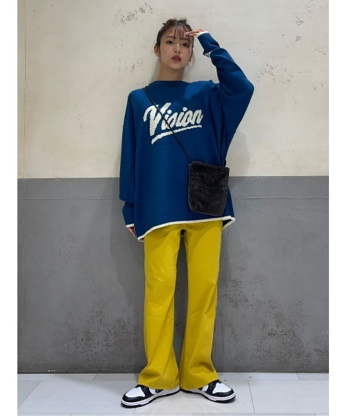 VISION STREET WEAR（ヴィジョンストリートウェア）の「【VISION STREET WEAR】ジャカードロゴニット（ニット/セーター・メンズ・オフホワイト/グリーン/ブルー/ブラック/レッド/イエロー・XL/L/M）」の20枚目の写真