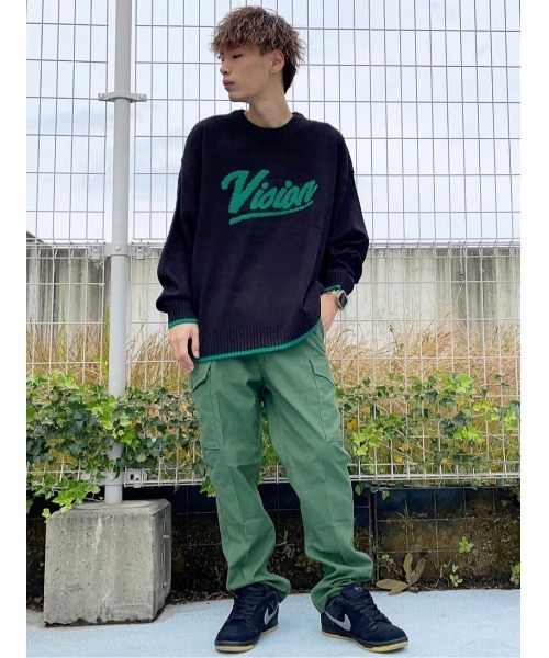 VISION STREET WEAR（ヴィジョンストリートウェア）の「【VISION STREET WEAR】ジャカードロゴニット（ニット/セーター・メンズ・オフホワイト/グリーン/ブルー/ブラック/レッド/イエロー・XL/L/M）」の22枚目の写真