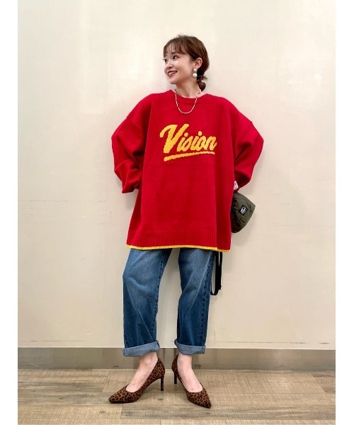 VISION STREET WEAR（ヴィジョンストリートウェア）の「【VISION STREET WEAR】ジャカードロゴニット（ニット/セーター・メンズ・オフホワイト/グリーン/ブルー/ブラック/レッド/イエロー・XL/L/M）」の18枚目の写真