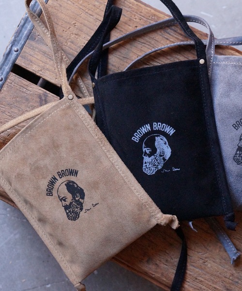 BrownBrown（ブラウンブラウン）の「【BrownBrown】ブラウンブラウン/Mr,Browモバイルショルダーバック（ピッグスエード)（ショルダーバッグ・レディース・ベージュ/ブラック/グレー・FREE）」の13枚目の写真