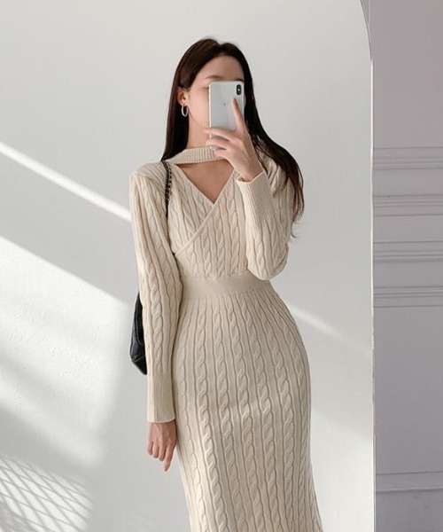 セール 2way きれいめニットワンピース ワンピース Gossip ロサンゼルス ゴシップロサンゼルス のファッション通販 Zozotown