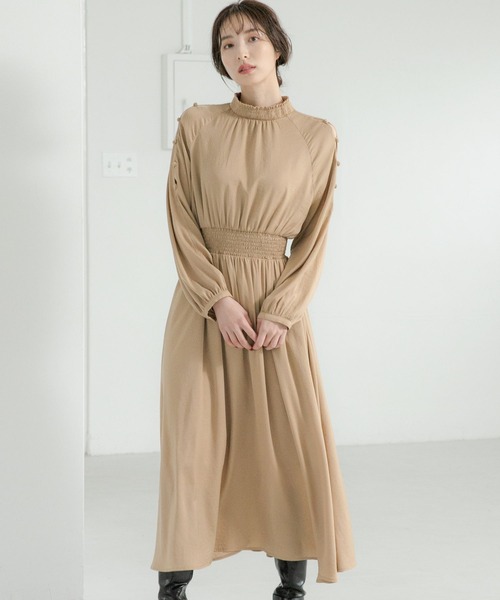 Andemiu（アンデミュウ）の「【WEB限定】カタボタンシャーリングワンピース178874（ワンピース・レディース・ブラック/ホワイト系その他5/ベージュ/その他10・FREE）」の13枚目の写真