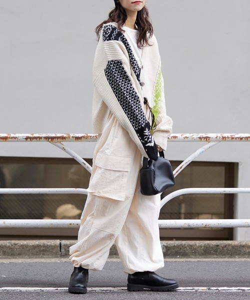 etsinta（エシンタ）の「【etsinta/エシンタ】ジャガードMIXカーディガン（カーディガン/ボレロ・レディース・ホワイト・ONE SIZE）」の9枚目の写真