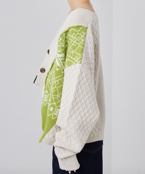 etsinta（エシンタ）の「【etsinta/エシンタ】ジャガードMIXカーディガン（カーディガン/ボレロ・レディース・ホワイト・ONE SIZE）」の11枚目の写真