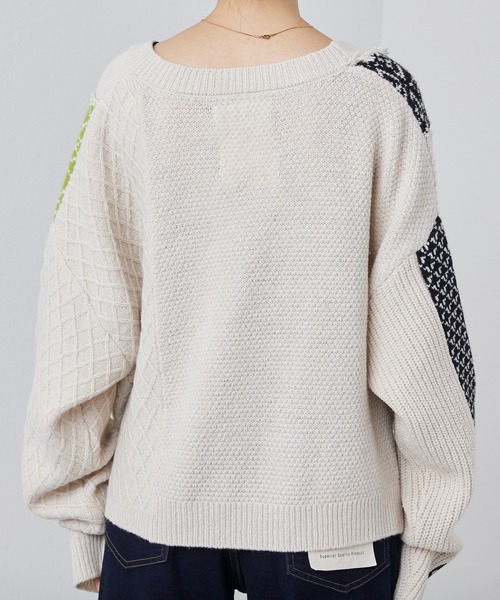 etsinta（エシンタ）の「【etsinta/エシンタ】ジャガードMIXカーディガン（カーディガン/ボレロ・レディース・ホワイト・ONE SIZE）」の12枚目の写真