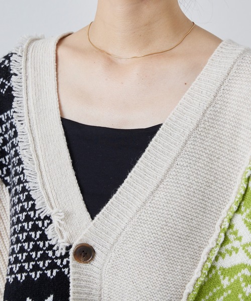 etsinta（エシンタ）の「【etsinta/エシンタ】ジャガードMIXカーディガン（カーディガン/ボレロ・レディース・ホワイト・ONE SIZE）」の14枚目の写真