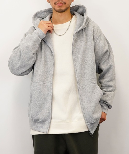 FUNALIVE（ファンアライブ）の「BF2 select ZIPパーカー 裏起毛（パーカー・メンズ・ネイビー/グレー/ライトブラック/ブラック/ホワイト/ブラック系1/ブラック系2/モカ/ホワイト系1/グレー系1/ネイビー系1・M/LL/L/4L/3L）」の7枚目の写真