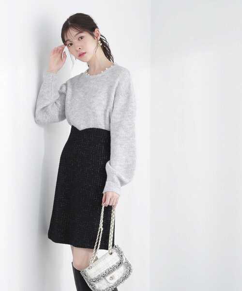 PROPORTION BODY DRESSING（プロポーションボディドレッシング）の「モノトーンハートカットラメツイードミニスカート / 1213120900（スカート・レディース・ホワイト/ブラック・SMALL/MEDIUM/X-SMALL）」の10枚目の写真