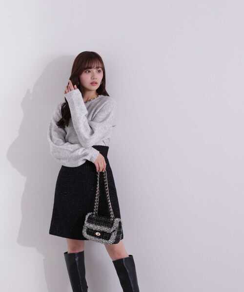 PROPORTION BODY DRESSING（プロポーションボディドレッシング）の「モノトーンハートカットラメツイードミニスカート / 1213120900（スカート・レディース・ホワイト/ブラック・SMALL/MEDIUM/X-SMALL）」の13枚目の写真