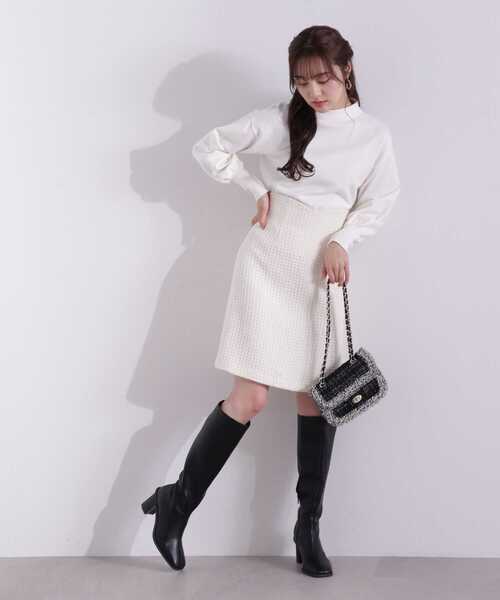 PROPORTION BODY DRESSING（プロポーションボディドレッシング）の「モノトーンハートカットラメツイードミニスカート / 1213120900（スカート・レディース・ホワイト/ブラック・SMALL/MEDIUM/X-SMALL）」の7枚目の写真