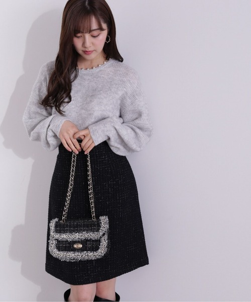 PROPORTION BODY DRESSING（プロポーションボディドレッシング）の「モノトーンハートカットラメツイードミニスカート / 1213120900（スカート・レディース・ホワイト/ブラック・SMALL/MEDIUM/X-SMALL）」の22枚目の写真