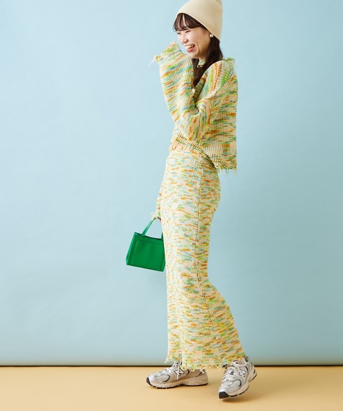HELLO.SANFRANCISCO(ハローサンフランシスコ)の「【HELLO.SANFRANCISCO/ハローサンフランシスコ】MIXニットダメージスカート(スカート・レディース・ピンク/グリーン・ONE SIZE)」の10枚目の写真