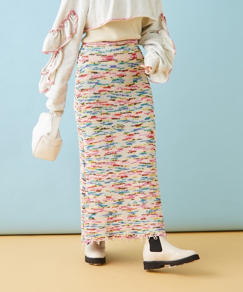HELLO.SANFRANCISCO(ハローサンフランシスコ)の「【HELLO.SANFRANCISCO/ハローサンフランシスコ】MIXニットダメージスカート(スカート・レディース・ピンク/グリーン・ONE SIZE)」の21枚目の写真