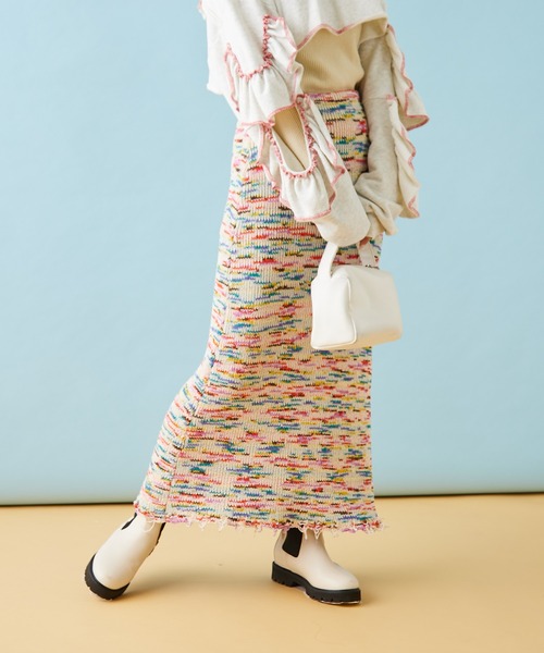 HELLO.SANFRANCISCO(ハローサンフランシスコ)の「【HELLO.SANFRANCISCO/ハローサンフランシスコ】MIXニットダメージスカート(スカート・レディース・ピンク/グリーン・ONE SIZE)」の19枚目の写真