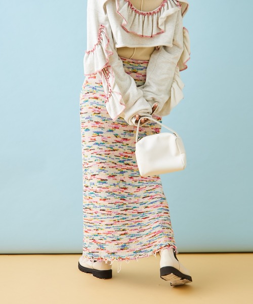 HELLO.SANFRANCISCO(ハローサンフランシスコ)の「【HELLO.SANFRANCISCO/ハローサンフランシスコ】MIXニットダメージスカート(スカート・レディース・ピンク/グリーン・ONE SIZE)」の17枚目の写真