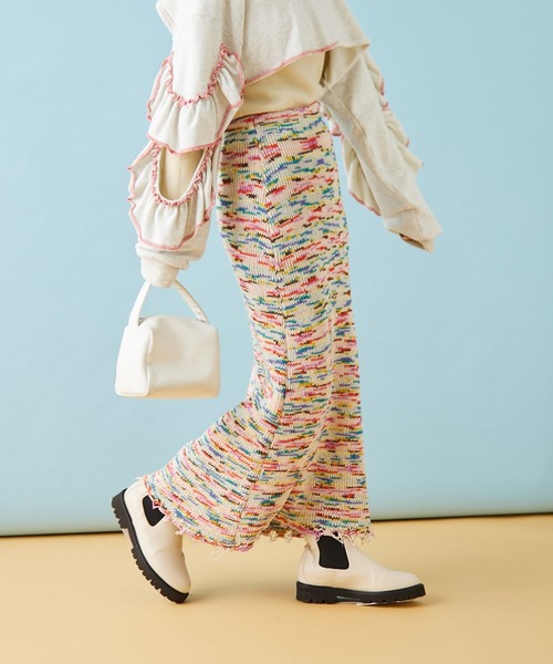 HELLO.SANFRANCISCO(ハローサンフランシスコ)の「【HELLO.SANFRANCISCO/ハローサンフランシスコ】MIXニットダメージスカート(スカート・レディース・ピンク/グリーン・ONE SIZE)」の18枚目の写真