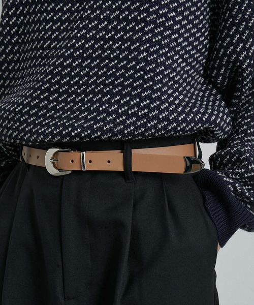 JUNRED（ジュンレッド）の「スムースウエスタンベルト（ベルト・メンズ・チャコールグレー/ベージュ/ブラック・FREE）」の5枚目の写真