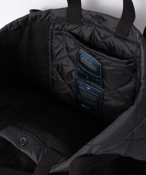 LAVENHAM（ラベンハム）の「SPLIT TOTE BAG UNISEX / スプリット トートバッグ ユニセックス（トートバッグ・レディース・ブラック/オリーブ・ONE SIZE）」の8枚目の写真