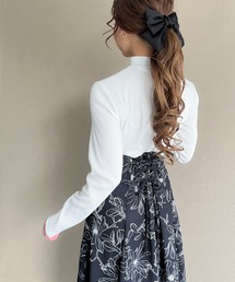JUNOAH | 線画花柄プリントコルセットワンピース(ワンピース)