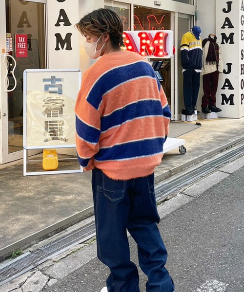 STAY GOLD(ステイゴールド)の「STAYGOLD モヘアタッチ ボーダーニット / モヘア ニット クルーネック オーバーサイズ プルオーバー(ニット/セーター・メンズ・ホワイト系/ブラック系/グリーン系/オレンジ系・M/L)」の10枚目の写真