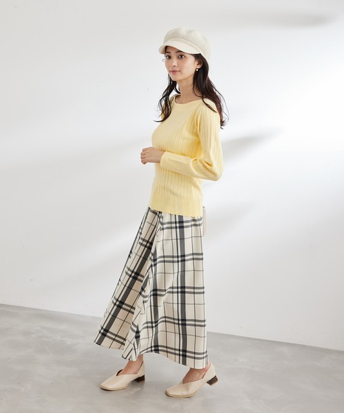 ROPE' PICNIC（ロペピクニック）の「UVケア・洗濯機OK/BIOワイドリブボートネックニットプルオーバー（ニット/セーター・レディース・ブラック/オフホワイト/ブルー/クリーム/ピンク系その他2・38）」の9枚目の写真