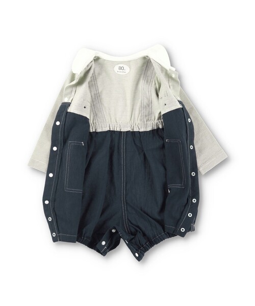 BRANSHES(ブランシェス)の「サロペットドッキング風長袖カバーオール(ロンパース・キッズ・ブラウン/グレー・70/80)」の18枚目の写真