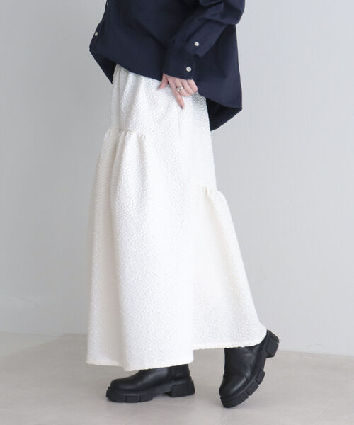 fredy emue（フレディエミュ）の「花柄ふくれJQギャザースカート（スカート・レディース・オフホワイト/ミント/ブラック・38）」の10枚目の写真