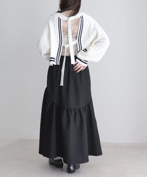 fredy emue（フレディエミュ）の「花柄ふくれJQギャザースカート（スカート・レディース・オフホワイト/ミント/ブラック・38）」の20枚目の写真