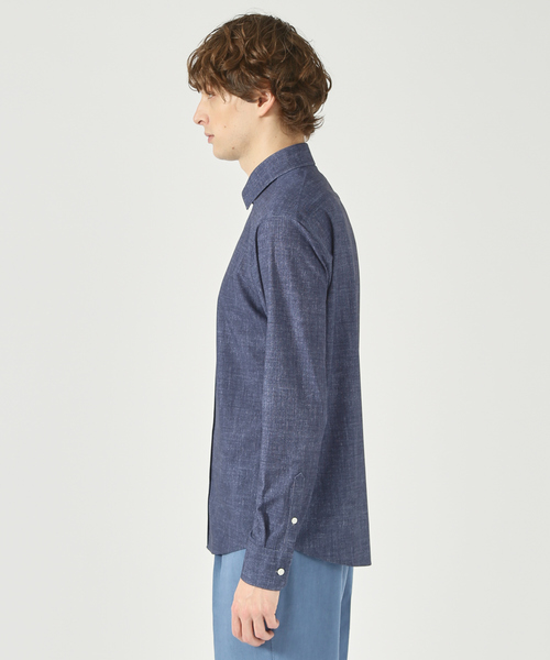 DESIGNWORKS（デザインワークス）の「【定番人気】36Ｇカノコ ジャージー シャツ（シャツ/ブラウス・メンズ・ホワイト/インディゴブルー・44/46/48/50）」の5枚目の写真