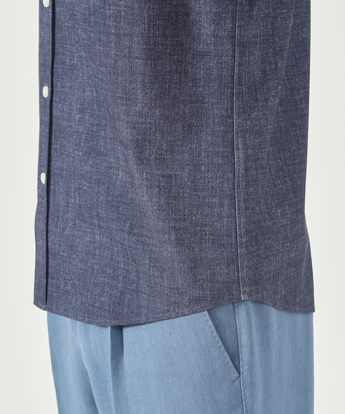 DESIGNWORKS（デザインワークス）の「【定番人気】36Ｇカノコ ジャージー シャツ（シャツ/ブラウス・メンズ・ホワイト/インディゴブルー・44/46/48/50）」の9枚目の写真