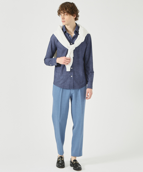 DESIGNWORKS（デザインワークス）の「【定番人気】36Ｇカノコ ジャージー シャツ（シャツ/ブラウス・メンズ・ホワイト/インディゴブルー・44/46/48/50）」の11枚目の写真
