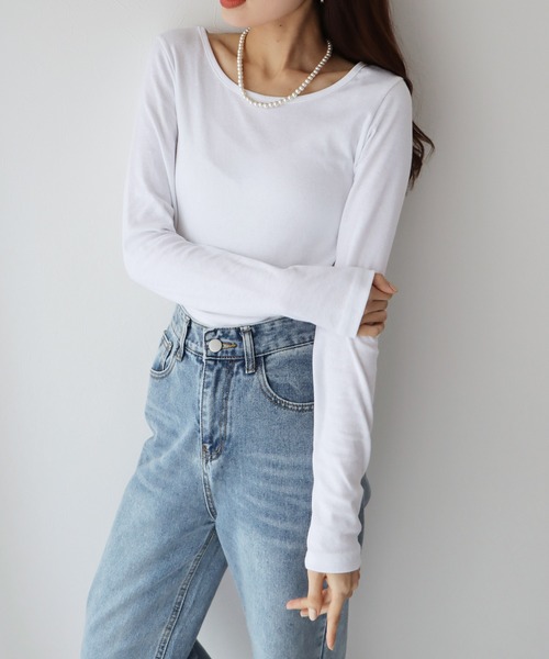 BLUEEAST(ブルーイースト)の「長袖カラーロンT(Tシャツ/カットソー・レディース・ピンク/ホワイト/ブラック/ブルー/ネイビー/ブラウン/グレー・MEDIUM)」の11枚目の写真