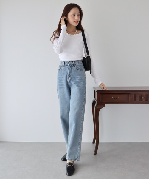 BLUEEAST(ブルーイースト)の「長袖カラーロンT(Tシャツ/カットソー・レディース・ピンク/ホワイト/ブラック/ブルー/ネイビー/ブラウン/グレー・MEDIUM)」の15枚目の写真