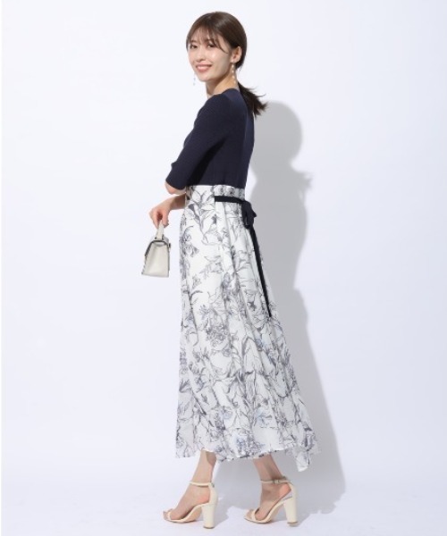 Apuweiser-riche ニットコンビフラワーワンピース Apuweiser-riche（アプワイザーリッシェ）の「ニットコンビ