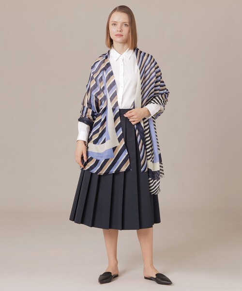 MACKINTOSH LONDON(マッキントッシュ ロンドン)の「マルチストライプ大判ストール(マフラー・レディース・イエロー/ブルー系その他4・FREE)」の5枚目の写真