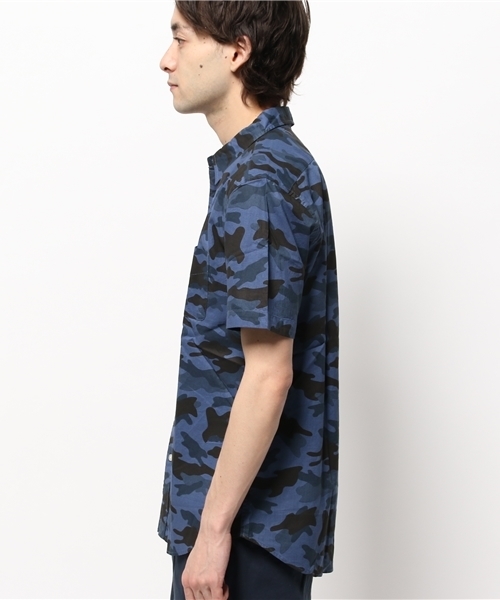 OUTLET（アウトレット）の「【CIAOPANIC TYPY】綿麻カモ柄半袖シャツ（シャツ/ブラウス・メンズ・ブルー・LARGE）」の3枚目の写真