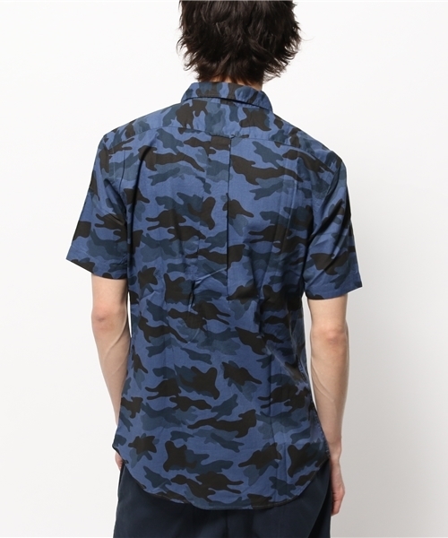 OUTLET（アウトレット）の「【CIAOPANIC TYPY】綿麻カモ柄半袖シャツ（シャツ/ブラウス・メンズ・ブルー・LARGE）」の4枚目の写真