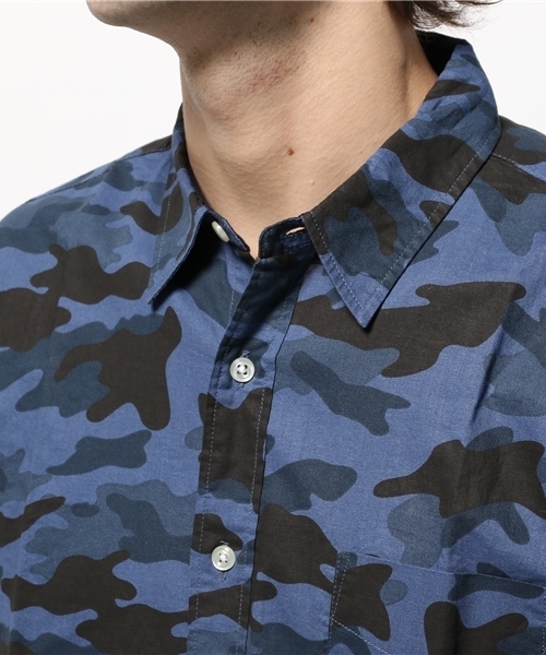 OUTLET（アウトレット）の「【CIAOPANIC TYPY】綿麻カモ柄半袖シャツ（シャツ/ブラウス・メンズ・ブルー・LARGE）」の5枚目の写真