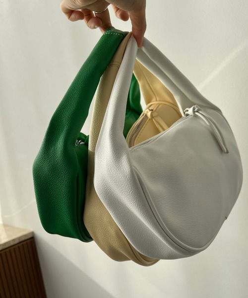 Doux archives（ドゥアルシーヴ）の「ＰＵハーフムーンＢＡＧ（ハンドバッグ・レディース・オフホワイト/イエロー/グリーン・FREE）」の11枚目の写真
