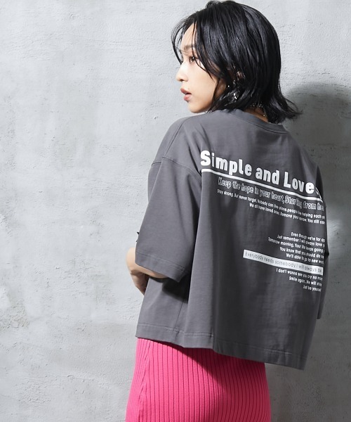 GEVS.（ジェイヴィス）の「＜大きいサイズ＞ ロゴプリントクロップドTシャツ GEVS.（Tシャツ/カットソー・レディース・オフホワイト/チャコール・L/LL/3L/4L/5L）」の10枚目の写真