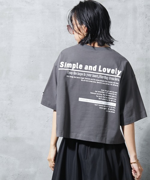 GEVS.（ジェイヴィス）の「＜大きいサイズ＞ ロゴプリントクロップドTシャツ GEVS.（Tシャツ/カットソー・レディース・オフホワイト/チャコール・L/LL/3L/4L/5L）」の7枚目の写真